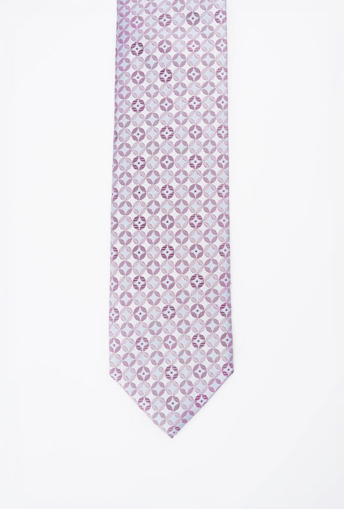 Pink Geometric Silk Tie