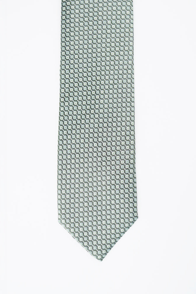 Green Geometric Silk Tie