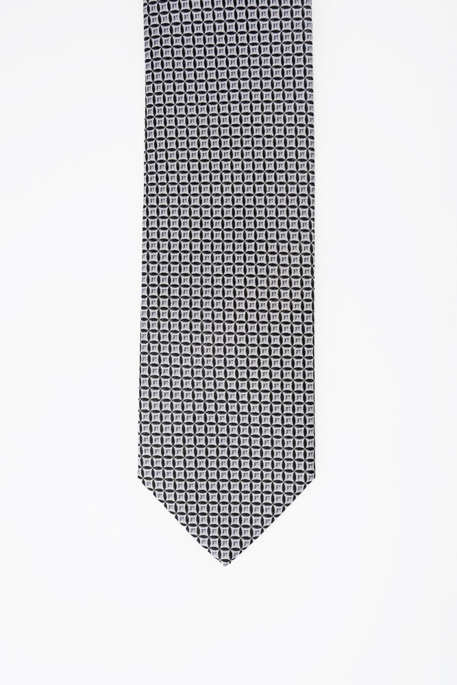 Black Geometric Silk Tie