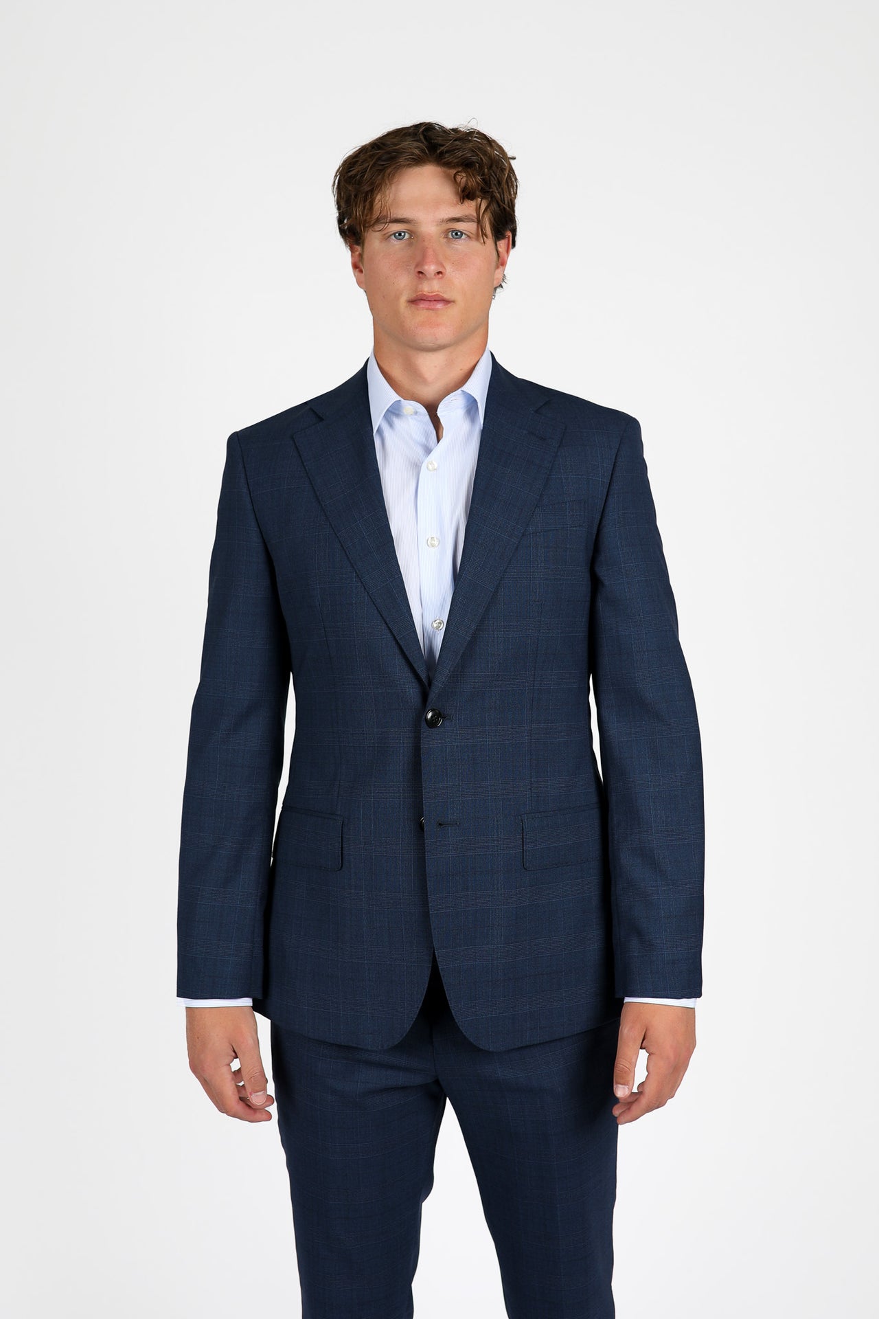 Navy Brinsley Check Jacket
