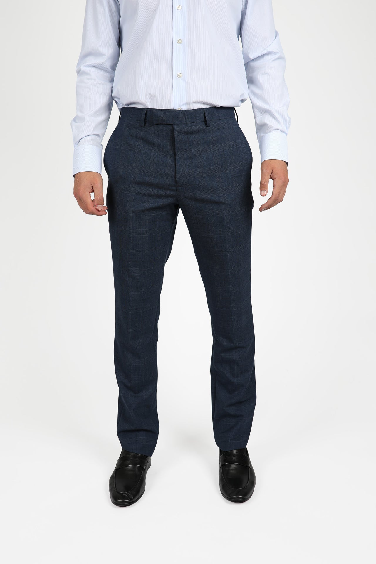 Navy Brinsley Check Trouser