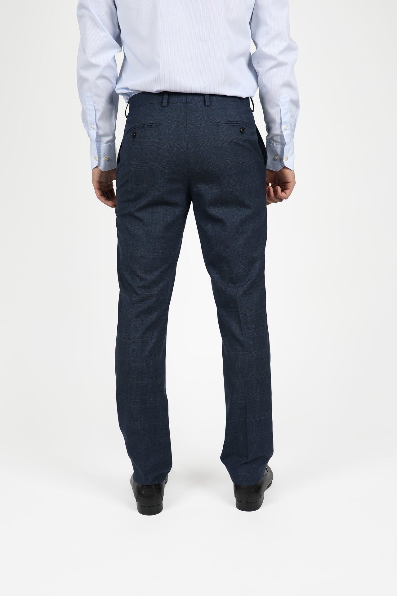 Navy Brinsley Check Trouser