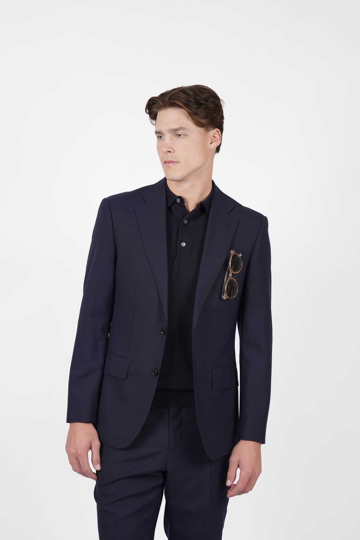 Dark Navy Brinsley Shadow Check Jacket
