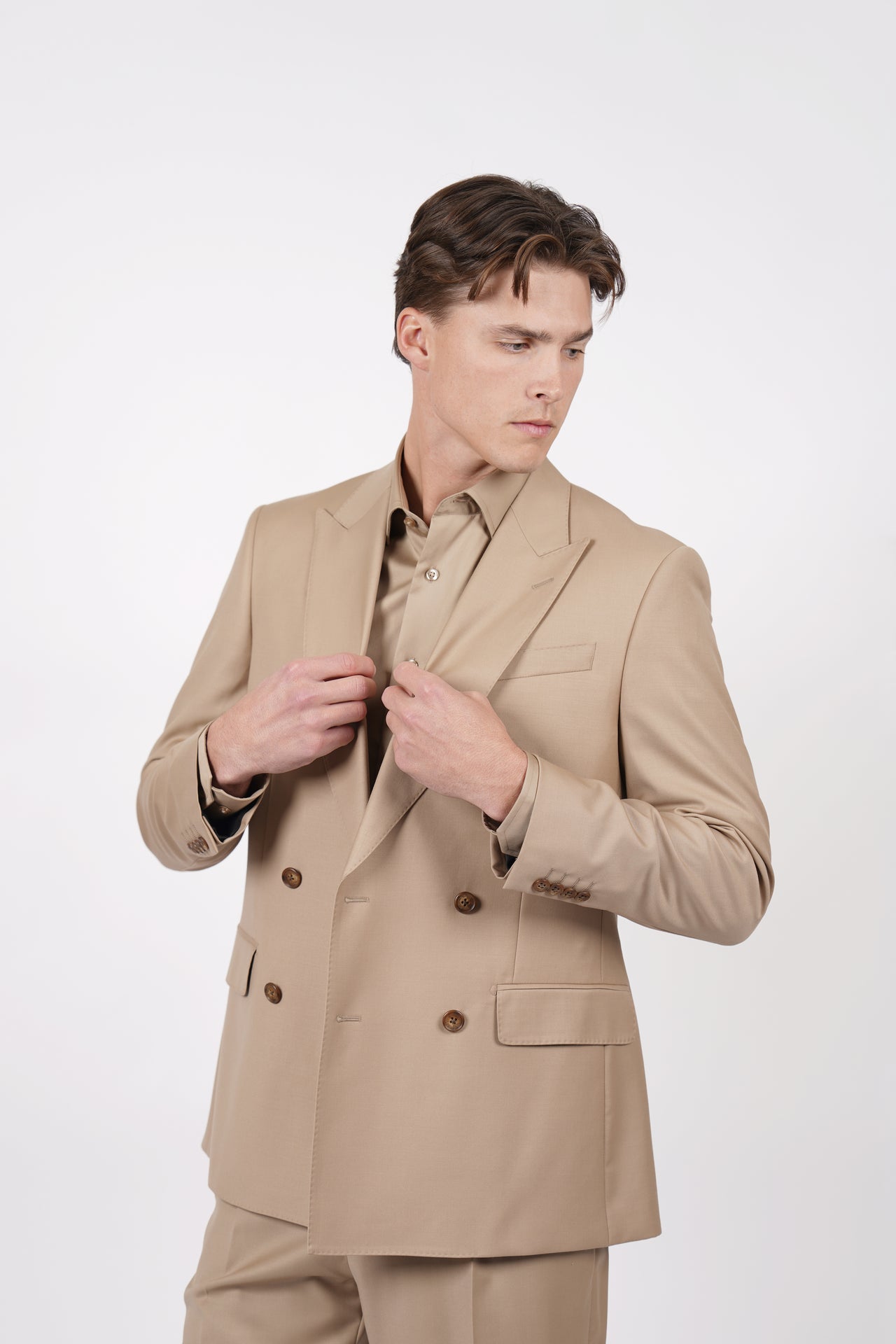 Camel Brinsley Plain Double Jacket