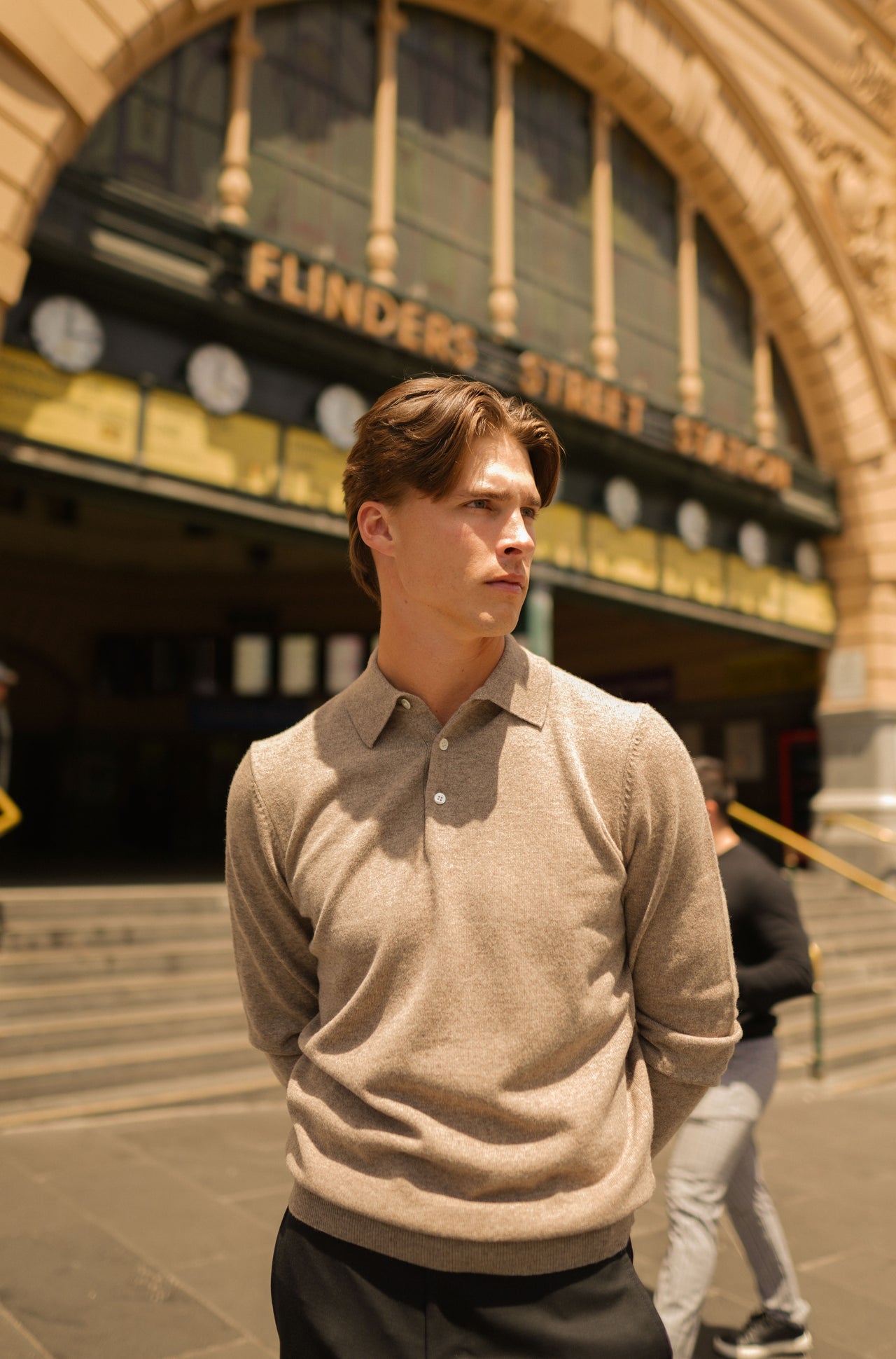 Oak Marle Pure Merino Wool L/S Polo