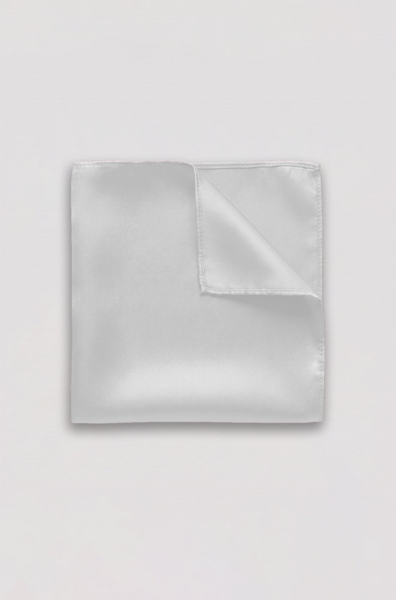 Silver Pure Silk Pocket Square