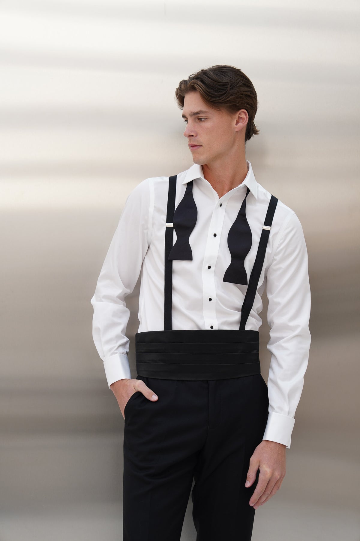 Pure Silk Pleated Cummerbund – Black