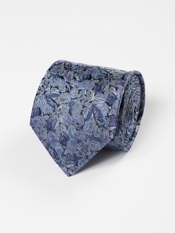 Blue Classic Floral Silk Tie