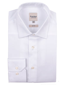  White Textured Shirt (Slim Fit)