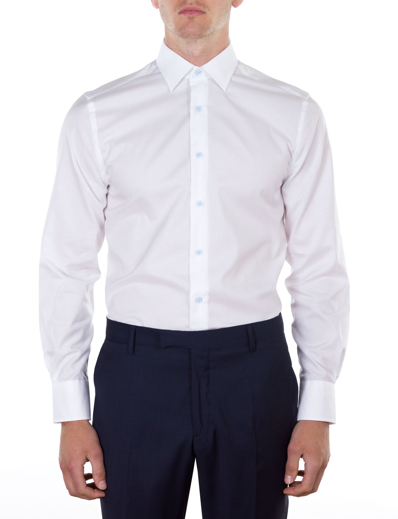 White Dobby Business Shirt (Slim Fit)