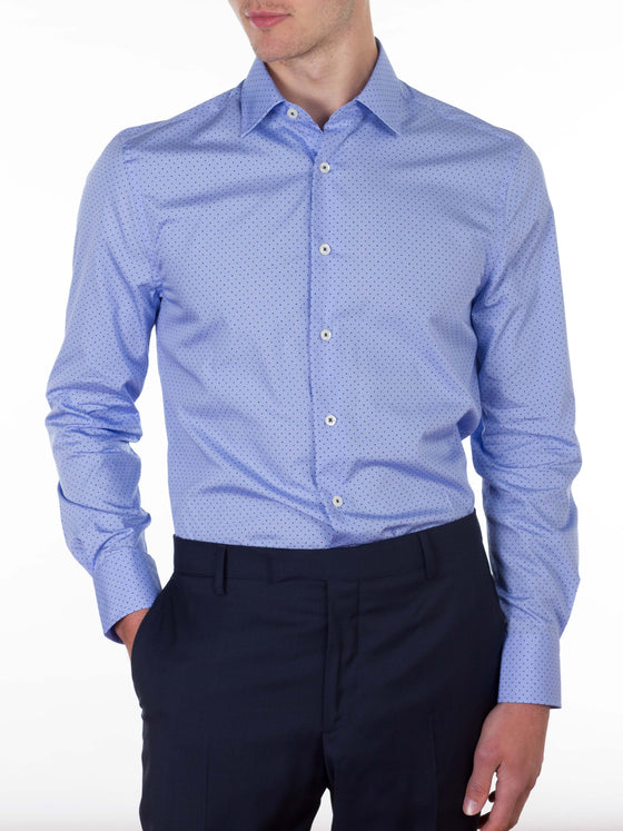Blue 2 Tone Spotted Business Shirt (Slim Fit)
