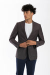 Contemporary Fit Mini Check Sports Jacket Reg - Brown