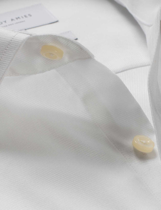 White Micro Twill Shirt (Contemporary Fit)