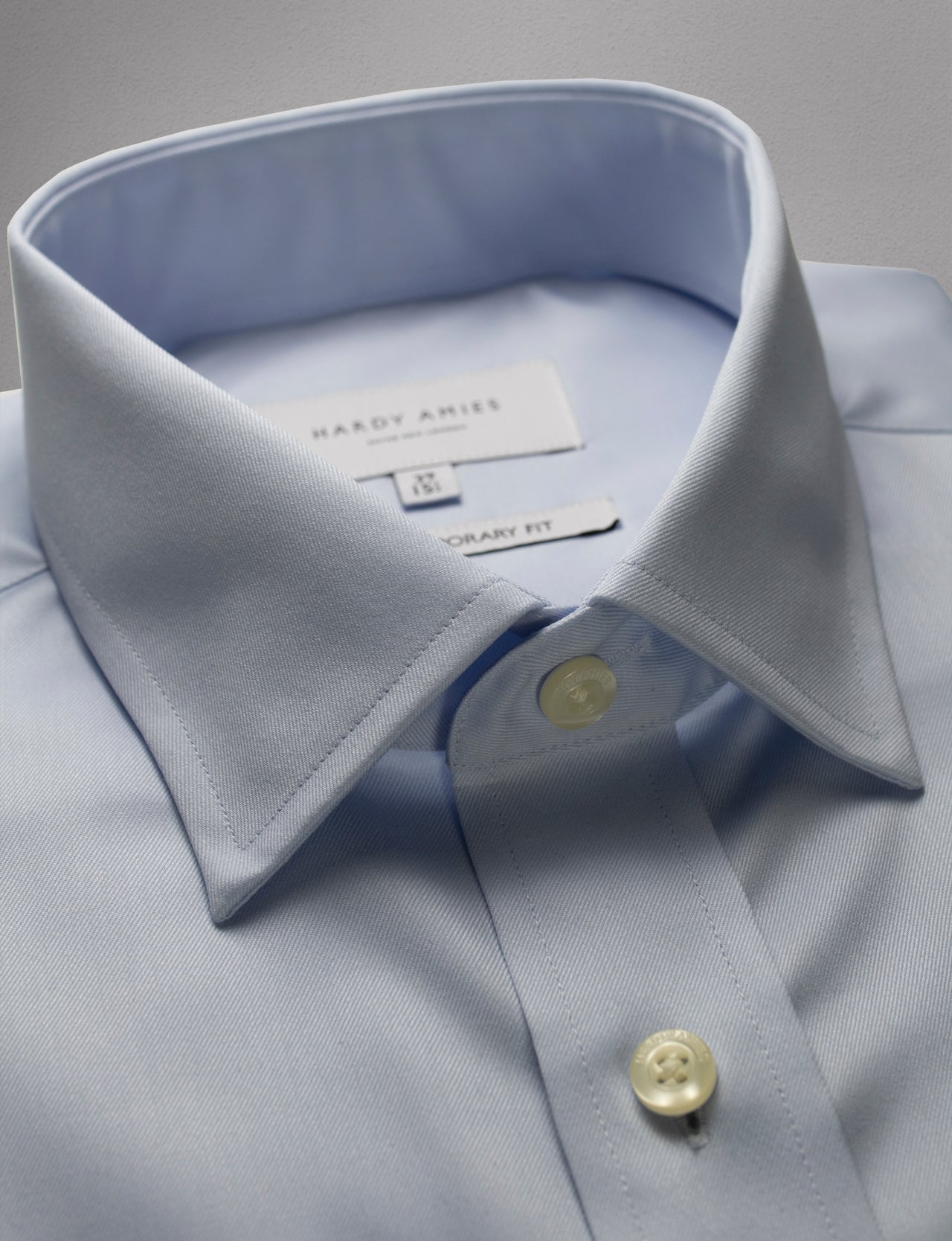 Blue Micro Twill Shirt (Contemporary Fit)