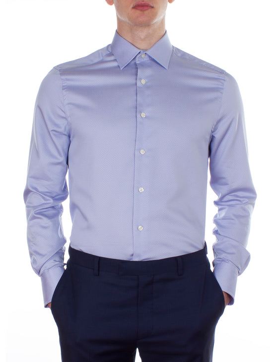 White Micro Spot Shirt (Contemporary Fit)