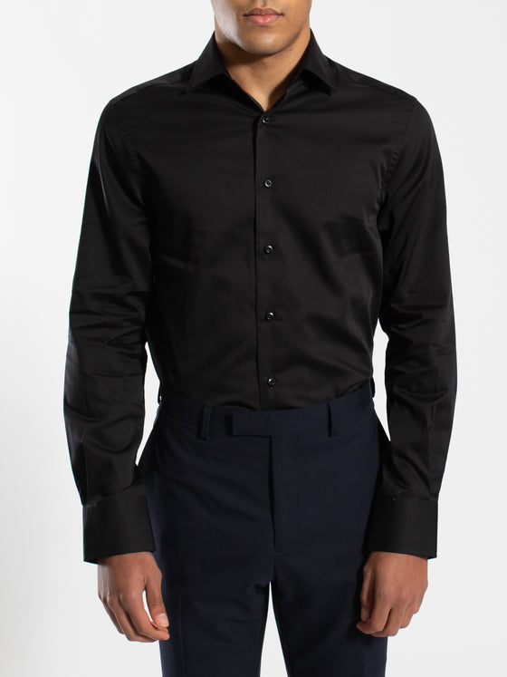 Plain Black Shirt (Slim Fit)