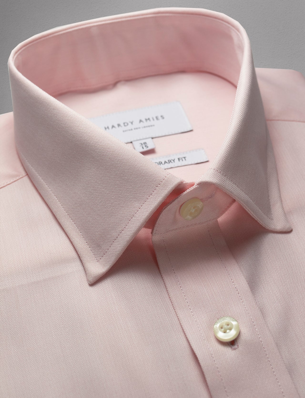 Pink Mini Herringbone Shirt (Contemporary Fit)