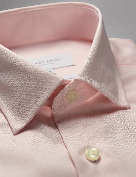Pink Mini Herringbone Shirt (Slim Fit)