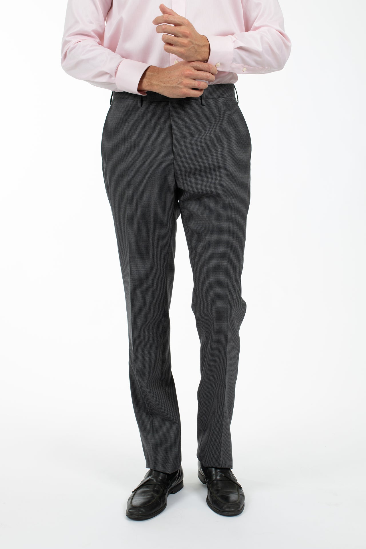 Grey Mini Check Suit Trouser