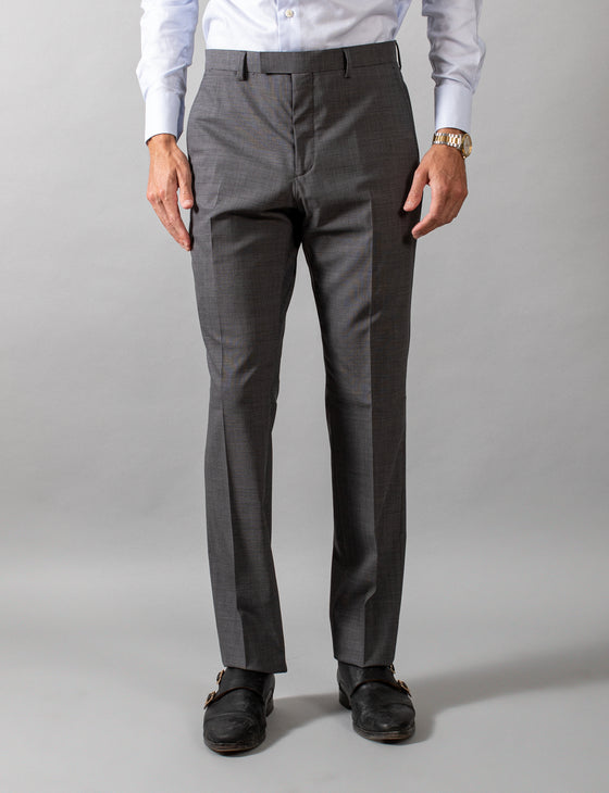 Grey Nailhead Suit Trousers