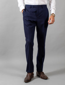  Navy Hopsack Suit Trousers