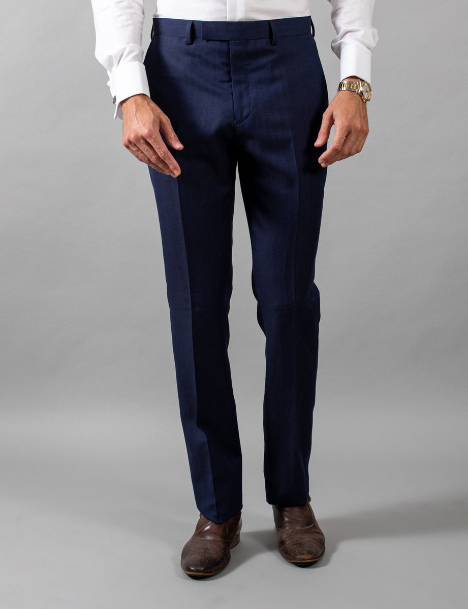 Navy Herringbone Suit, Men's Suit Online, Mens Wool Suit - Hardy Amies ...